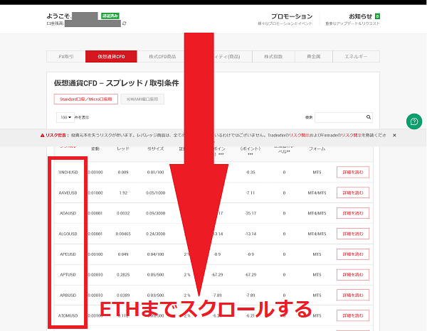 XMでイーサリアム（ETH）の詳細な解説ページがある場所３