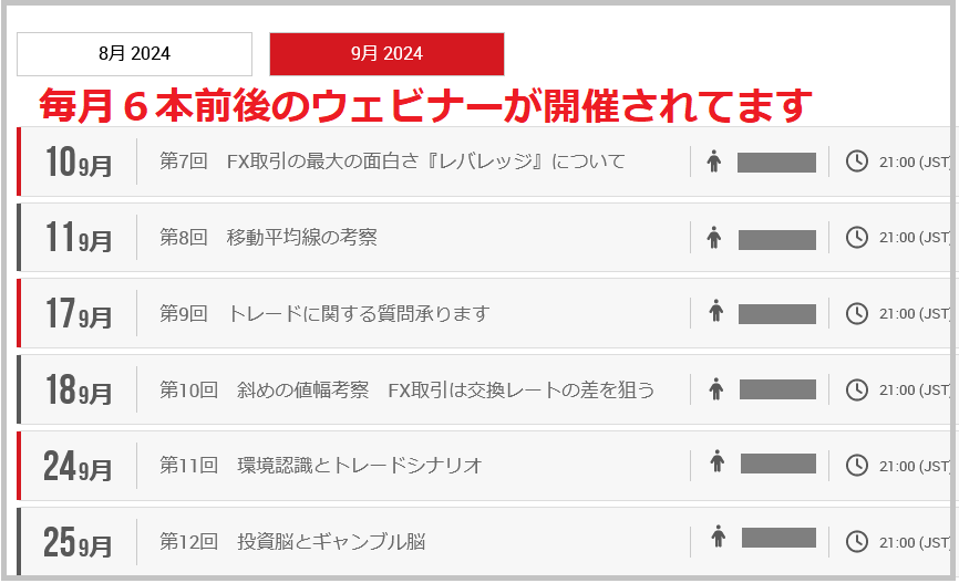 XM ウェビナーの特徴