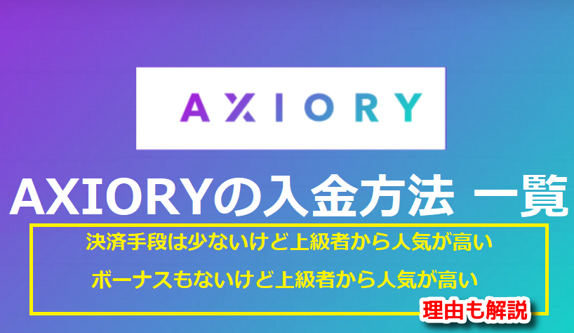 アキシオリー（Axiory）の入金方法